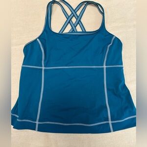 Women's Land’s End TealBlue Strappy Swim TankiniTop  Size10P. Ex condition.